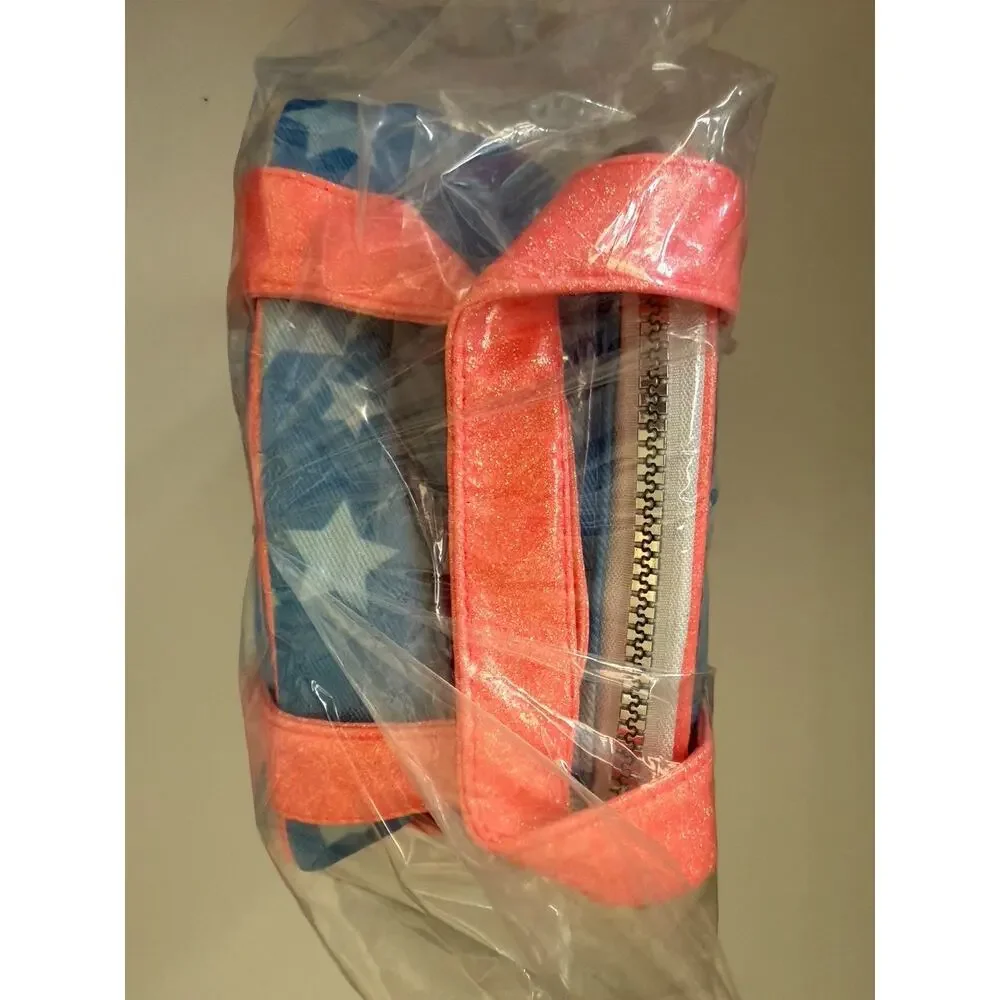 Justice Quilted Denim Stars Insulated Handle Lunch Bag Lunch Tote Lunch Box
